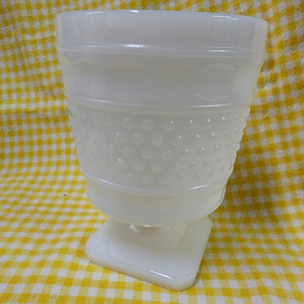 Milk glass footed vase